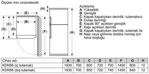  Bosch KDN56XIE0N Çift Kapılı No Frost Buzdolabı