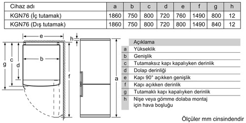  Bosch KGN76VWE0N Kombi No Frost Buzdolabı