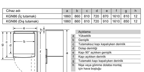  Bosch KGN86VWE0N Kombi No Frost Buzdolabı