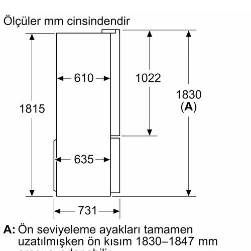  Bosch KFN96VPEA Gardırop Tipi No Frost Buzdolabı