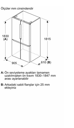  Bosch KFN96VPEA Gardırop Tipi No Frost Buzdolabı