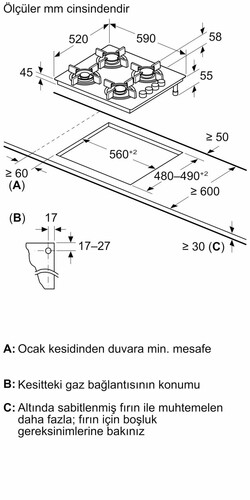  Profilo OE36K2P10D Beyaz Cam Ankastre Ocak